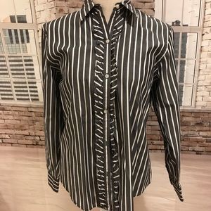 040Ralph Lauren Ruffle Blouse Size Medium